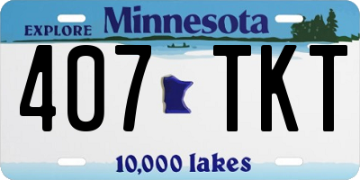 MN license plate 407TKT