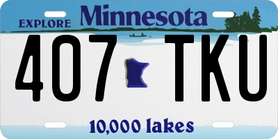 MN license plate 407TKU