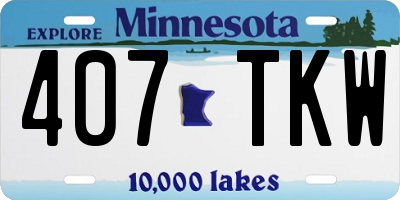 MN license plate 407TKW