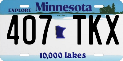 MN license plate 407TKX