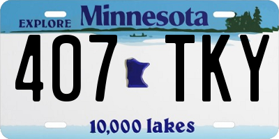 MN license plate 407TKY
