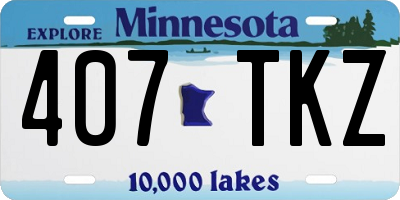 MN license plate 407TKZ