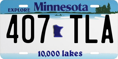 MN license plate 407TLA