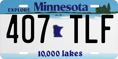 MN license plate 407TLF