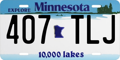 MN license plate 407TLJ