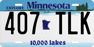 MN license plate 407TLK