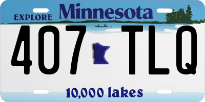 MN license plate 407TLQ