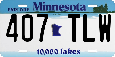 MN license plate 407TLW