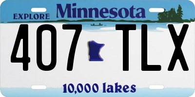 MN license plate 407TLX