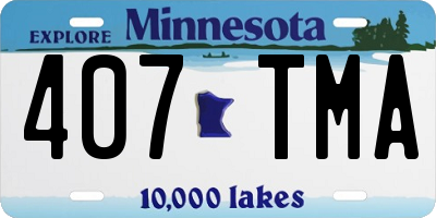MN license plate 407TMA