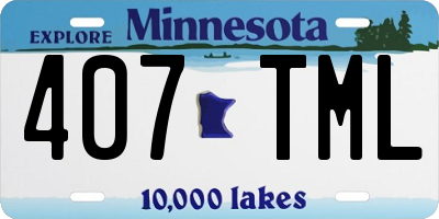 MN license plate 407TML