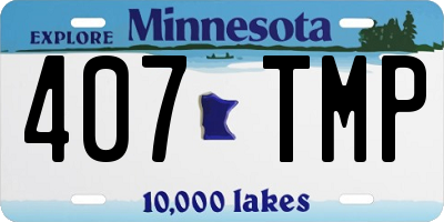MN license plate 407TMP