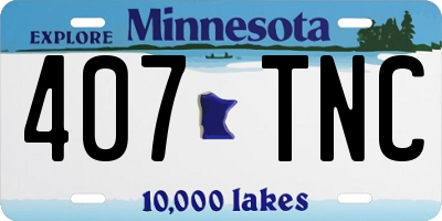 MN license plate 407TNC