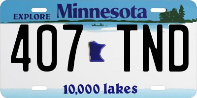 MN license plate 407TND