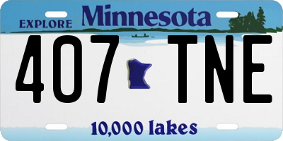 MN license plate 407TNE