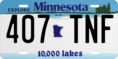 MN license plate 407TNF