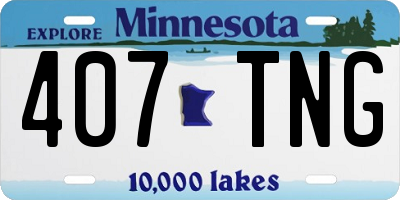 MN license plate 407TNG