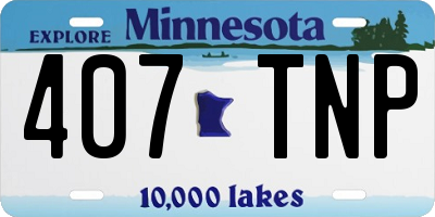 MN license plate 407TNP