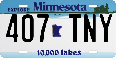 MN license plate 407TNY