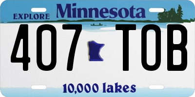 MN license plate 407TOB