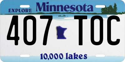 MN license plate 407TOC