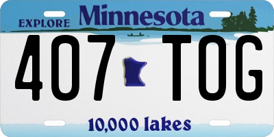 MN license plate 407TOG
