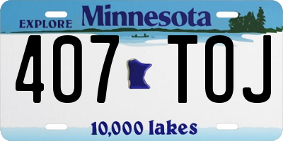 MN license plate 407TOJ