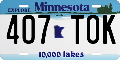 MN license plate 407TOK