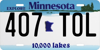 MN license plate 407TOL