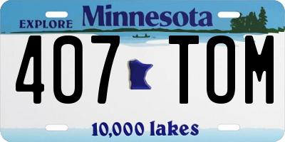 MN license plate 407TOM