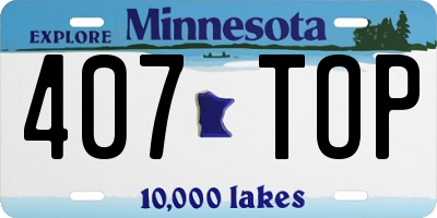 MN license plate 407TOP