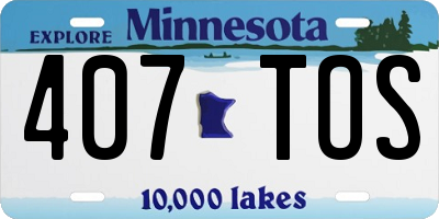 MN license plate 407TOS