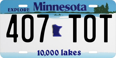 MN license plate 407TOT