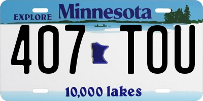 MN license plate 407TOU