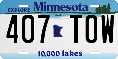 MN license plate 407TOW