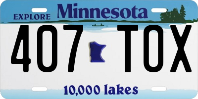 MN license plate 407TOX