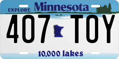 MN license plate 407TOY