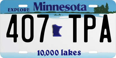 MN license plate 407TPA