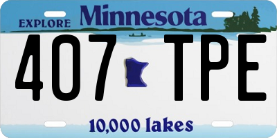 MN license plate 407TPE
