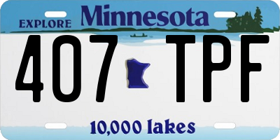 MN license plate 407TPF