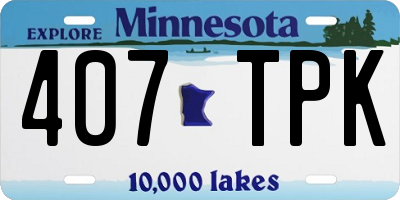 MN license plate 407TPK