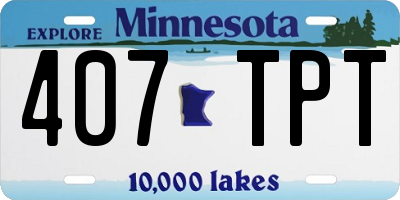 MN license plate 407TPT