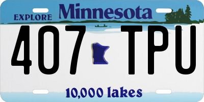 MN license plate 407TPU