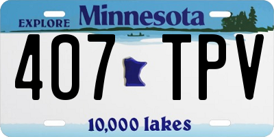 MN license plate 407TPV