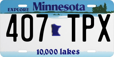 MN license plate 407TPX
