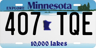MN license plate 407TQE