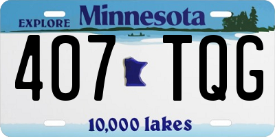 MN license plate 407TQG