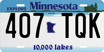 MN license plate 407TQK