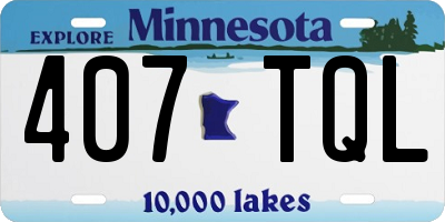 MN license plate 407TQL