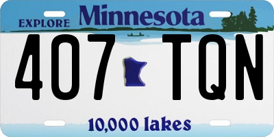 MN license plate 407TQN